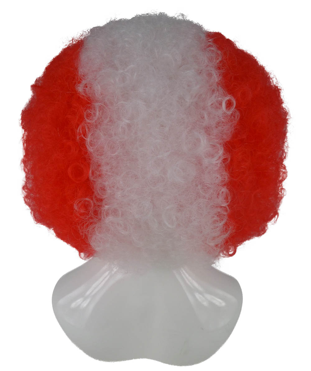 flagwigs, football wigs, fan wigs, afro wigs, mullet wigs, bob wigs, euro wigs,  premier league wigs,Atletico de Madrid Afro Wig