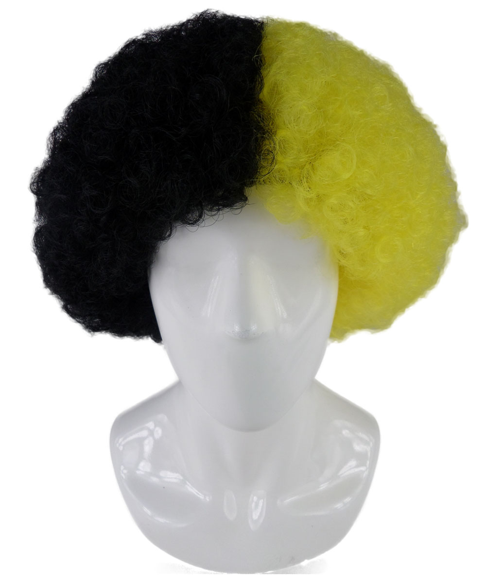 flagwigs, football wigs, fan wigs, afro wigs, mullet wigs, bob wigs, euro wigs,  premier league wigs,Borussia Dortmund Afro Wig